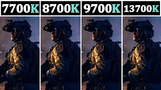 RTX 4080  Intel I7 7700K vs 8700K vs 9700K vs 13700K  15 Games Tested [upl. by Pedaias]