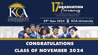 KCA University 17th Graduation Ceremony  29th November 2024 [upl. by Gula]