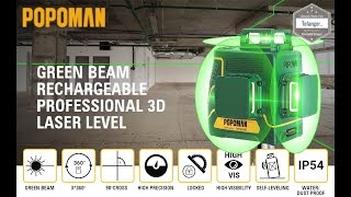 POPOMAN Niveau Laser Vert 3x360°  Popoman Mtm350b  POPOMAN Line laser  Unboxing [upl. by Polk]