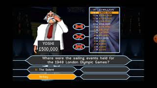 Who Wants to be a Millionaire PSP Nintendo £1 Million Pound Question with Yoshi using lifelines [upl. by Xad321]