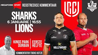 RadioRugby EERSTE HELFTE  SHARK V LIONS  URC [upl. by Panchito]