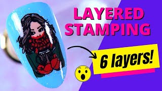 How to do layered nail stamping  All the tips amp tricks [upl. by Mcclenaghan]