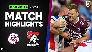 NRL 2024  Sea Eagles v Knights  Match Highlights [upl. by Nitnilc]