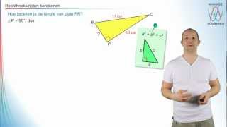Pythagoras  rechthoekszijden berekenen  WiskundeAcademie [upl. by Oirazan]
