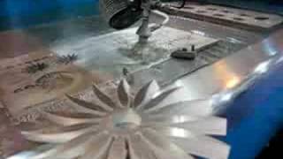 Techni Waterjet 5 axis bevel head at IMTS2008 [upl. by Niveb]