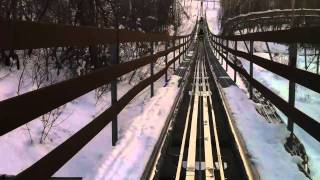 Alpine Coaster Roller Coaster in the Snow Front Seat POV Park City Utah [upl. by Noonan]