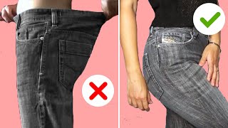 Come stringere jeans in vita 👖 3 MODI per modificare la vita dei pantaloni [upl. by Llekram]