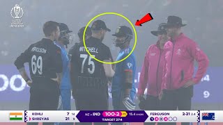 New Zealand players refused to play in this foggy weather then Virat Kohli did this in Ind vs NZ WC [upl. by Aihsotan]