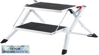 VEVOR Step Ladder 2Step 330lbs Capacity Ergonomic Folding Steel Step Stool Review [upl. by Ynafetse]