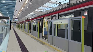 OpenBVE HD Hong Kong MTR South Island Line CNR STrain Station Action 123017 [upl. by Darrej]