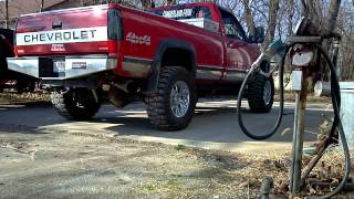 97 chevy 3500 4 inch straight pipe [upl. by Eilyah239]