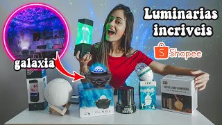 COMPRAS SHOPEE DECORAÇÃO AS MELHORES LUMINÁRIAS PROJETOR DE GALÁXIAS [upl. by Drawoh]