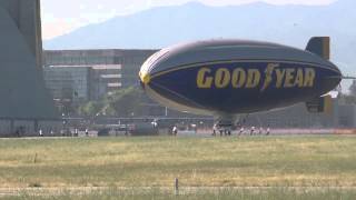 Good Year Blimp pushing the envelope floating around NASA [upl. by Danya166]