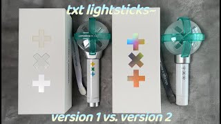 TXTs Official Lightsticks ♡ Version 1 amp Version 2 Comparison [upl. by Aronoh399]