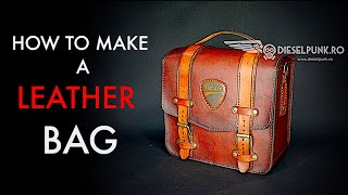 How to Make a Mens Leather Bag DIY Tutorial and Pattern Download [upl. by Eirrok]