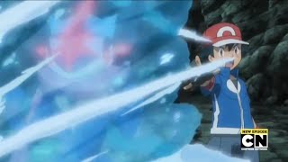 Ashs Greninja Frogadiar evolves Full Fight Scene In English [upl. by Hakeber]