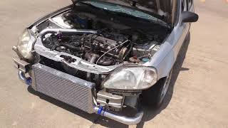 Turbo Civic D16 walk around and 2080 pull on 8psi [upl. by Buatti]