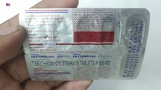 Erythro 500mg tablet  Erythromycin Stearate 500mg Tablet  Erythro Tablet Uses Benefit Review Hindi [upl. by Iturhs430]