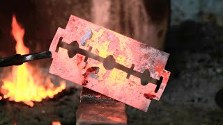 Made a giant razor blade  How to make a razor blade  Blacksmith [upl. by Amaj208]