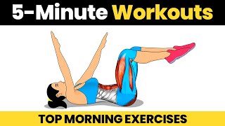 Top 10 Morning Exercises To Do At Home  5 Minute Workout [upl. by Eiggep]