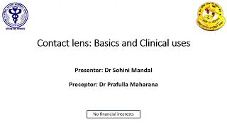 PG Refresher Course  Contact lenses Basics and clinical uses [upl. by Aikym]