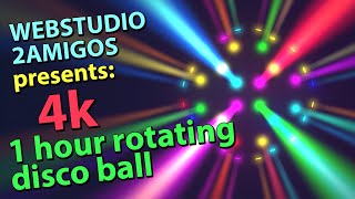 Colourful rotating disco ball in 4K  Party background  Party Lights for home disco [upl. by Wenoa842]