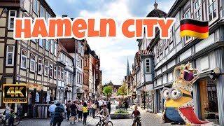 4k Hameln City Germany 🇩🇪 walk in Tour 2022 Ultra HD Walking Tour With Captions [upl. by Meenen]