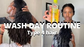 Wash Day Routine for Type 4 Hair  South African YouTuber [upl. by Gwendolyn]