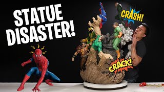 DISASTER Building the Worlds Largest SPIDERMAN VS THE SINISTER SIX Statue Diorama [upl. by Duile]