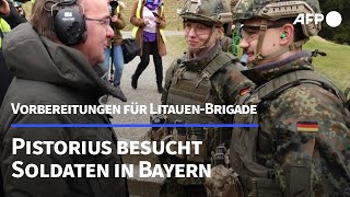 Pistorius Vorbereitung für BundeswehrBrigade in Litauen auf gutem Weg  AFP [upl. by Yenohtna242]