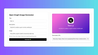 Nextjs OG Image Generator  OpenGraph Metadata for Social Media [upl. by Arehsat474]