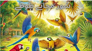 Excited parrots  wild parrots birds chirping birdsounds [upl. by Fauch795]