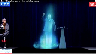 JeanLuc Mélenchon se dédouble en hologramme à Paris [upl. by Ille]