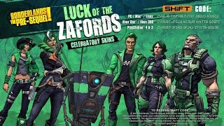 Borderlands The Pre Sequel Happy St Patricks Day Skins Shift Codes [upl. by Yelhsa]