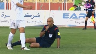 لقطة طريفة في الدوري العراقي سقوط الحكم الدولي علي صباح في مباراة الزوراء ونفط الجنوب [upl. by Haisej295]