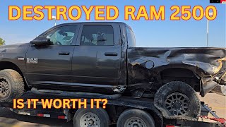 I PAID 10000 FOR THIS DESTROYED RAM 2500 FROM COPART SALVAGE REBUILD PART 1 [upl. by Eynaffit]