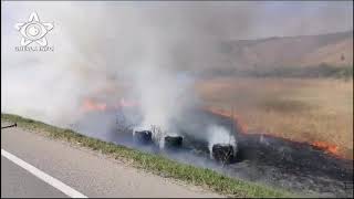 Incendiu masina centura ApahidaVâlcele extins la un deal Cluj 9 04 2024 [upl. by Llib507]