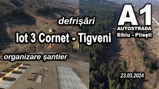 Autostrada A1 Sibiu Pitesti Lot 3 Cornet Tigveni  defrisari pregatire santier [upl. by Chute]