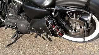 My 2014 Iron 883 Bobber Style whitewalls and 12 inch apes [upl. by Jandy]