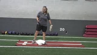 Fastpitch Softball Pitching Drill Using a pillow to practice pitching at home [upl. by Herbert]