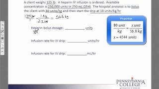 Weight Dose 4 Heparin bolus and drip [upl. by Torr]