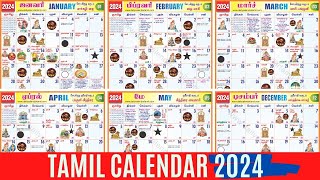 Tamil Calendar 2024  January to December  Holidays Festivals Auspicious Days amp Muhurtham Dates [upl. by Thorr]