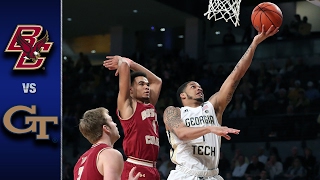 Boston College vs Georgia Tech Mens Basketball Highlights 201617 [upl. by Atiuqehs]