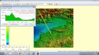 Profil topographique à partir dun modèle numérique de terrain MNTDEM sous Global Mapper [upl. by Enom222]