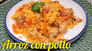 ARROZ CON POLLO Y TOCINO Delicioso platillo Fácil de preparar [upl. by Atteoj517]