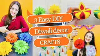 3 Easy Diwali Paper Decor hanging  Diwali decor paper crafts  Diwali Decorations ideas [upl. by Zampino261]