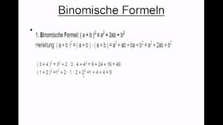 Binomische Formeln anwenden  Beispiele [upl. by Gaillard]