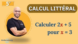 5ᵉ  Calculer 2x  5 quand x  3 [upl. by Lemcke3]