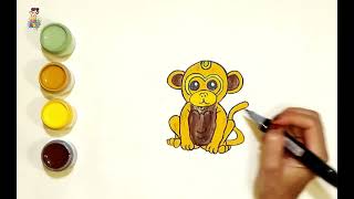 Kids Monkey Art 🐒 Fun Painting Project for Beginners [upl. by Gerrit]