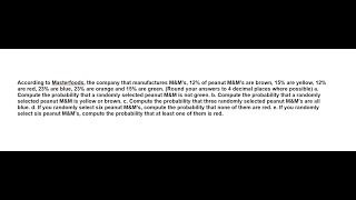 MampM Probability Problem [upl. by Novanod]